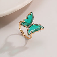 Thumbnail for Chic Colorful Zirconia Butterfly Ring - ArtGalleryZen