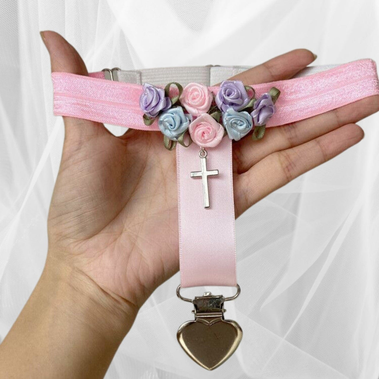 Chic Cross Angel Wings Heart Rosebud Elastic Thigh Leg Garter Belts - ArtGalleryZen