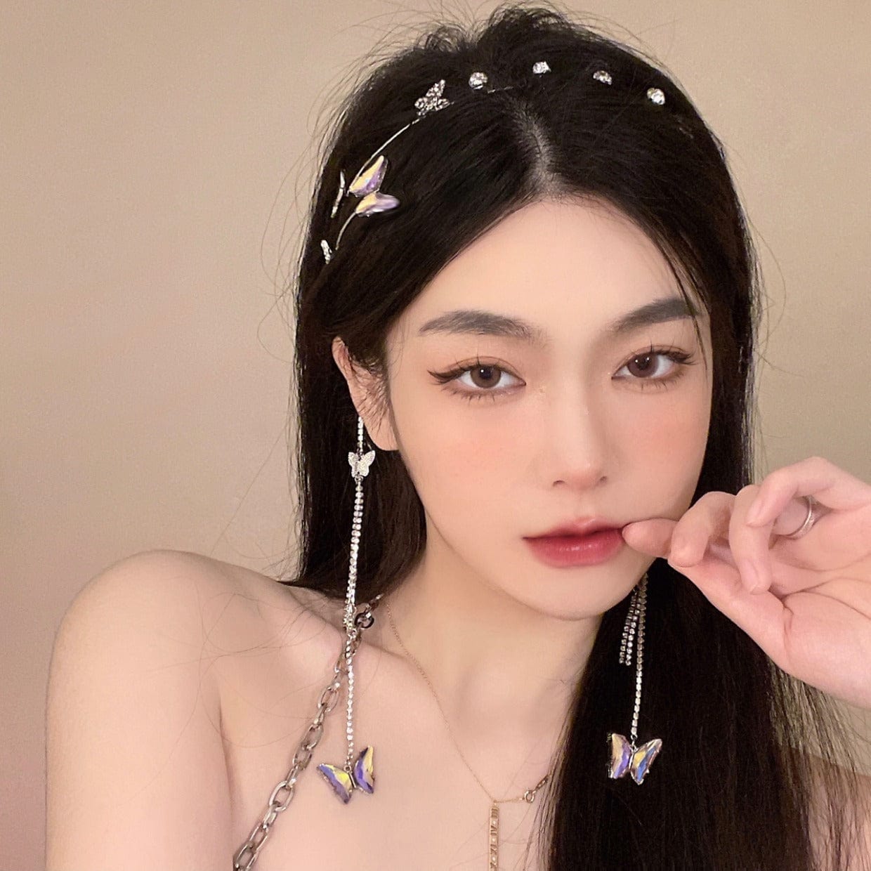 Chic Crystal Butterfly Tassel Hair Band - ArtGalleryZen