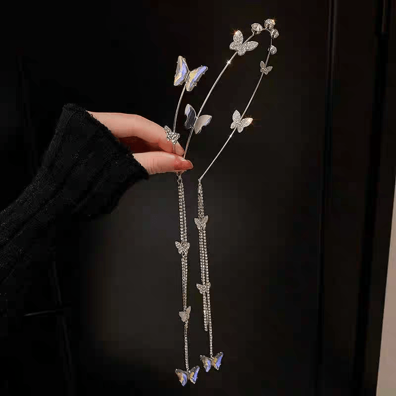 Chic Crystal Butterfly Tassel Hair Band - ArtGalleryZen