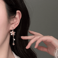 Thumbnail for Chic Crystal Cherry Blossom Dangle Earrings - ArtGalleryZen