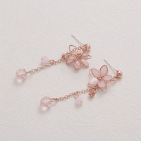 Thumbnail for Chic Crystal Cherry Blossom Dangle Earrings - ArtGalleryZen