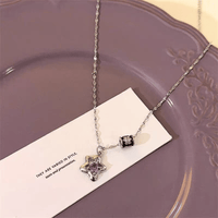 Thumbnail for Chic Crystal Inlaid Star Charm Necklace - ArtGalleryZen
