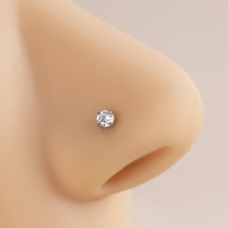 Chic Cubic Zirconia Titanium Nose Piercing Nose Stud - ArtGalleryZen