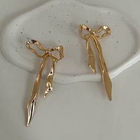 Thumbnail for Chic Curved Ribbon Bowknot Stud Earrings - ArtGalleryZen