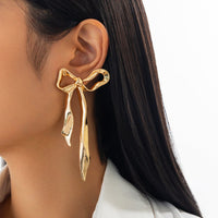 Thumbnail for Chic Curved Ribbon Bowknot Stud Earrings - ArtGalleryZen