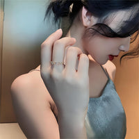 Thumbnail for Chic CZ Inlaid Adjustable Hollowed-out Heart Ring - ArtGalleryZen