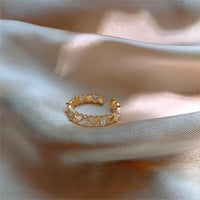 Thumbnail for Chic CZ Inlaid Adjustable Hollowed-out Heart Ring - ArtGalleryZen