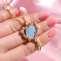 Thumbnail for Chic CZ Inlaid Barbie Magic Mirror Necklace - ArtGalleryZen