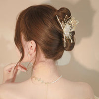 Thumbnail for Chic CZ Inlaid Butterfly Chignon Claw Clip Hair Clip - ArtGalleryZen
