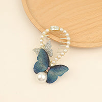 Thumbnail for Chic CZ Inlaid Butterfly Pearl Chignon Hair Claw Clip - ArtGalleryZen