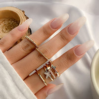 Thumbnail for Chic CZ Inlaid Butterfly Ring Set - ArtGalleryZen