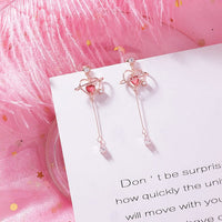 Thumbnail for Chic CZ Inlaid Crystal Heart Dangle Earrings - ArtGalleryZen