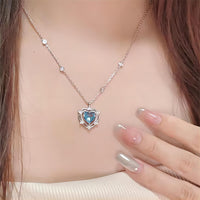 Thumbnail for Chic CZ Inlaid Crystal Heart Necklace - ArtGalleryZen