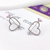 Thumbnail for Chic CZ Inlaid Cupid Arrow Heart Earrings - ArtGalleryZen