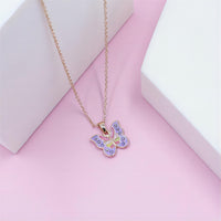 Thumbnail for Chic CZ Inlaid Enamel Butterfly Matching Necklace - ArtGalleryZen