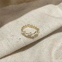 Thumbnail for Chic CZ Inlaid Enamel Butterfly Open Ring - ArtGalleryZen