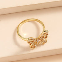 Thumbnail for Chic CZ Inlaid Hollowed-out Butterfly Ring - ArtGalleryZen