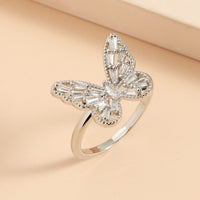 Thumbnail for Chic CZ Inlaid Hollowed-out Butterfly Ring - ArtGalleryZen