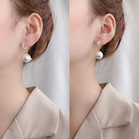 Thumbnail for Chic CZ Inlaid Moon Phase Star Dangle Pearl Earrings - ArtGalleryZen