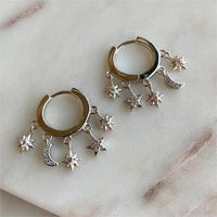 Thumbnail for Chic CZ Inlaid Moon Phase Star Tassel Earrings - ArtGalleryZen