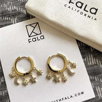 Thumbnail for Chic CZ Inlaid Moon Phase Star Tassel Earrings - ArtGalleryZen