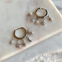 Thumbnail for Chic CZ Inlaid Moon Phase Star Tassel Earrings - ArtGalleryZen