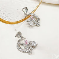 Thumbnail for Chic CZ Inlaid Moon Star Angel Dangle Earrings - ArtGalleryZen