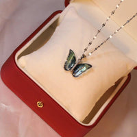 Thumbnail for Chic CZ Inlaid Murano Butterfly Necklace - ArtGalleryZen