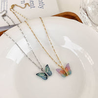 Thumbnail for Chic CZ Inlaid Murano Butterfly Necklace - ArtGalleryZen