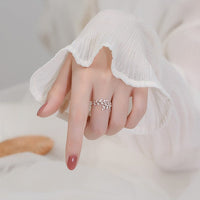 Thumbnail for Chic CZ Inlaid Olive Branch Ring - ArtGalleryZen