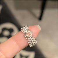 Thumbnail for Chic CZ Inlaid Stackable Pink Crystal Ring - ArtGalleryZen