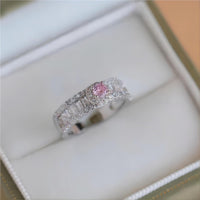 Thumbnail for Chic CZ Inlaid Stackable Pink Crystal Ring - ArtGalleryZen