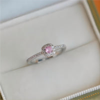 Thumbnail for Chic CZ Inlaid Stackable Pink Crystal Ring - ArtGalleryZen