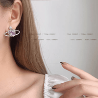 Thumbnail for Chic CZ Inlaid Purple Saturn Necklace Earrings Bracelet Set - ArtGalleryZen