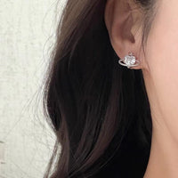 Thumbnail for Chic CZ Inlaid Rhinestone Saturn Heart Earrings - ArtGalleryZen