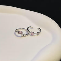 Thumbnail for Chic CZ Inlaid Rose Heart Open Ring - ArtGalleryZen
