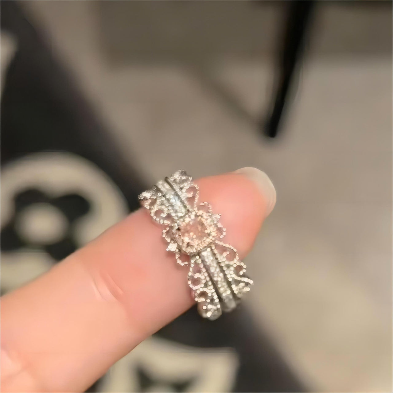 Chic CZ Inlaid Stackable Pink Crystal Ring - ArtGalleryZen