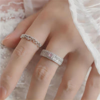Thumbnail for Chic CZ Inlaid Stackable Pink Crystal Ring - ArtGalleryZen