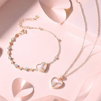 Thumbnail for Chic CZ Inlaid Star Heart Necklace Bracelet Set - ArtGalleryZen