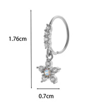 Thumbnail for Chic CZ Inlaid Titanium Steel Flower Heart Nose Piercing Nose Stud Nose Hoop - ArtGalleryZen