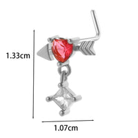 Thumbnail for Chic CZ Inlaid Titanium Steel Flower Heart Nose Piercing Nose Stud Nose Hoop - ArtGalleryZen