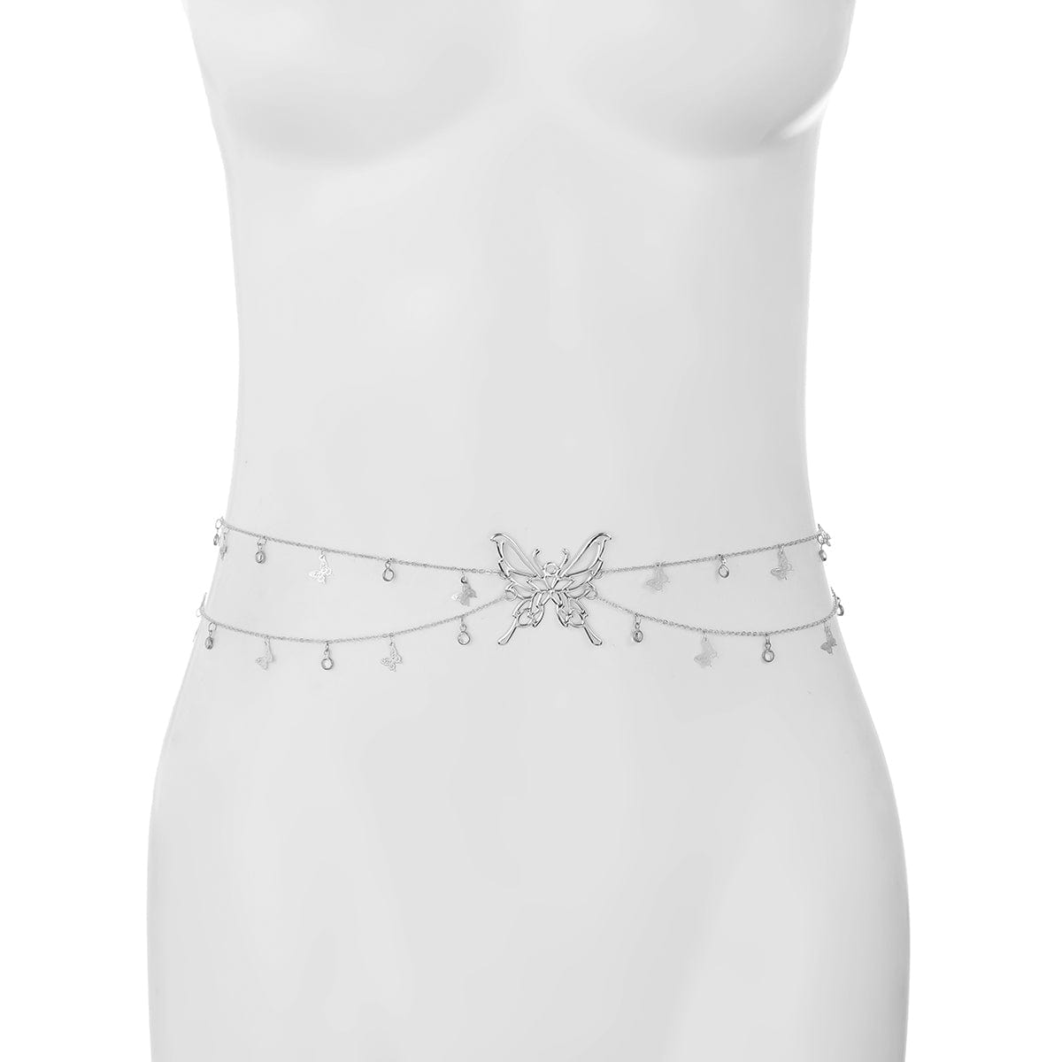 Chic Dainty Layered Butterfly Crystal Tassel Belly Chain - ArtGalleryZen