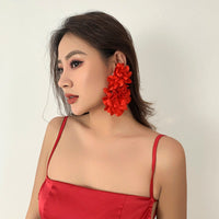 Thumbnail for Chic Dangling Fabric Flower Earrings - ArtGalleryZen