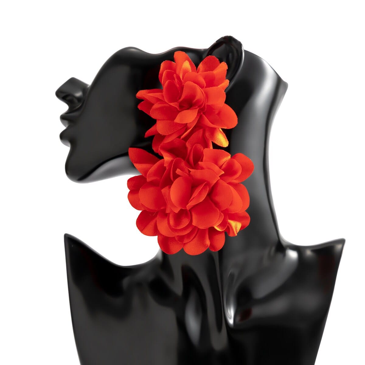 Chic Dangling Fabric Flower Earrings - ArtGalleryZen