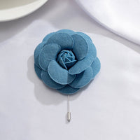 Thumbnail for Chic Denim Flower Pin Brooch - ArtGalleryZen