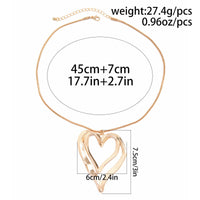 Thumbnail for Chic Double Hollow Heart Pendant Necklace - ArtGalleryZen