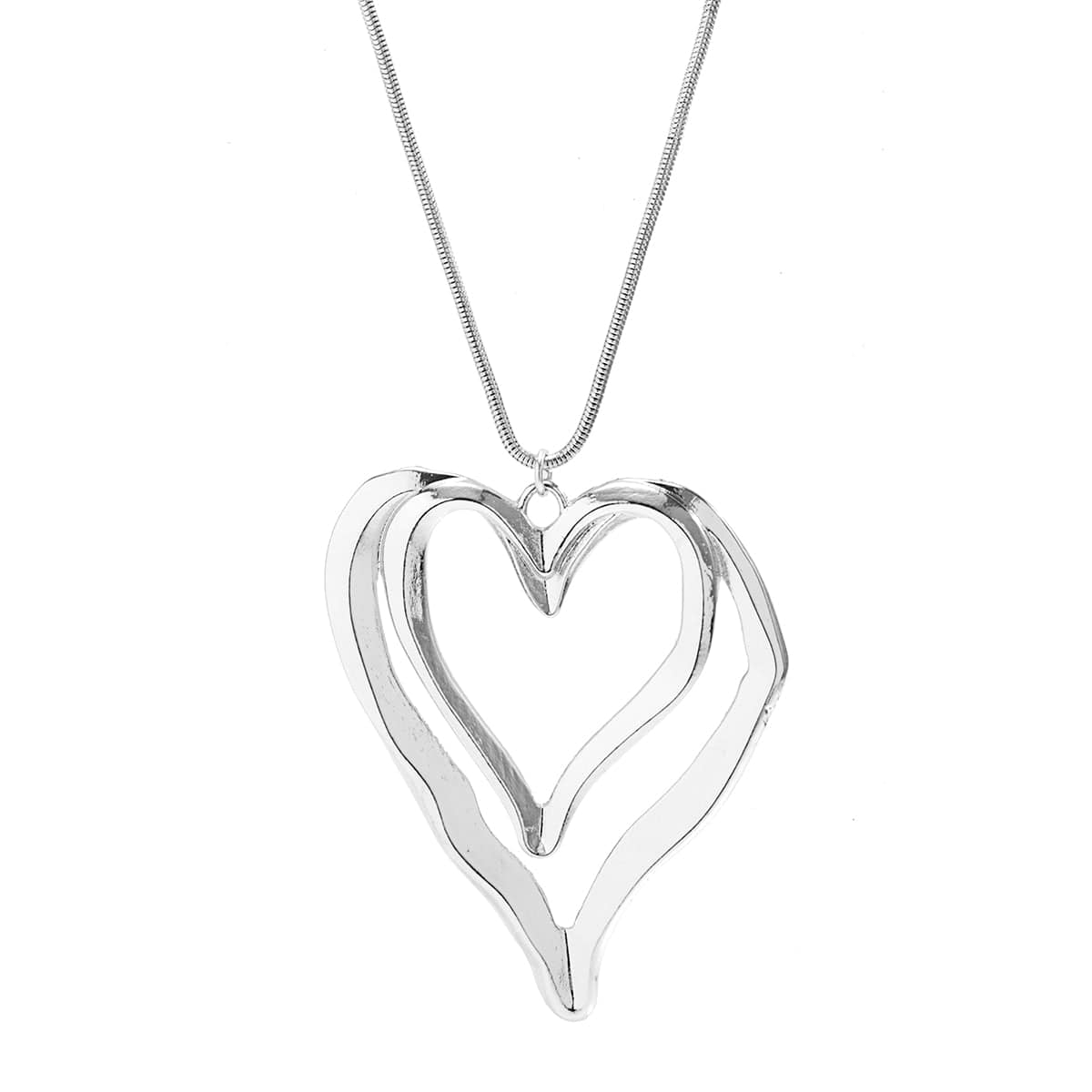 Chic Double Hollow Heart Pendant Necklace - ArtGalleryZen
