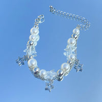 Thumbnail for Chic Elegant Layered Star Tassel Pearl Chain Bracelet - ArtGalleryZen