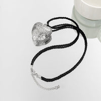 Thumbnail for Chic Embossed Heart Necklace - ArtGalleryZen